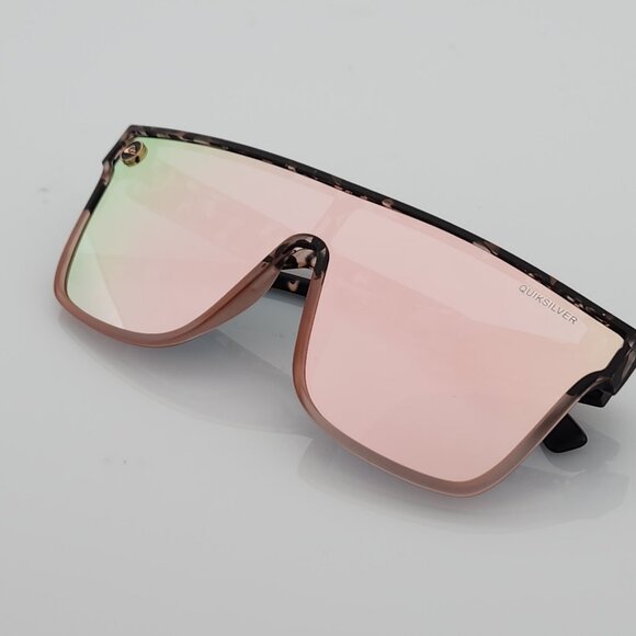 Quiksilver Shield Sunglasses Tortoise Shell Frame Flash Pink Mirror Lens NEW Q9 - Picture 6 of 12